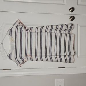 LISTICLE Flowy Striped Ruffle Sleeve Shift Dress